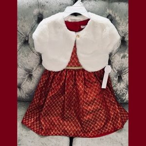 NWT 2 pc Little Girl Dress (Burgundy/Gold) size 4